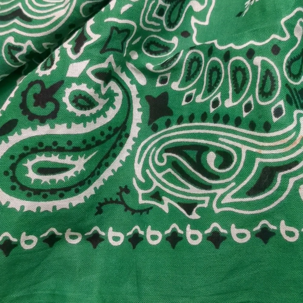 Vintage 70s Hav-A-Hank Green Bandana Scarf Western Rodeo Cowboy Feetival